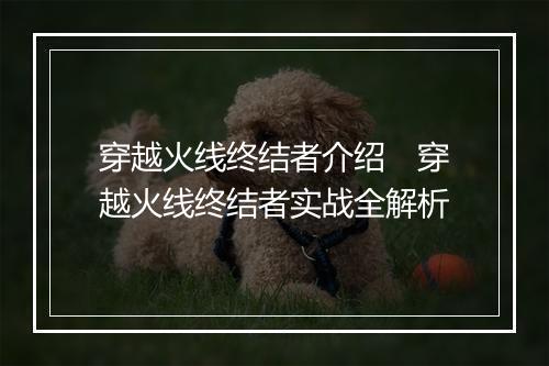 穿越火线终结者介绍　穿越火线终结者实战全解析